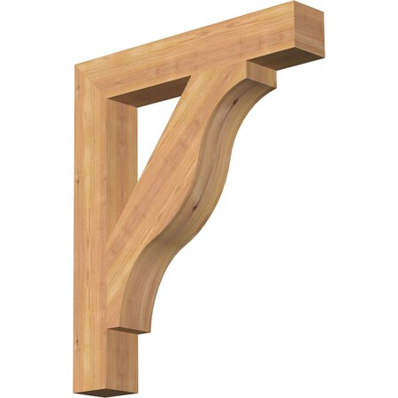 Ekena Millwork Funston Block Smooth Bracket, Western Red Cedar, 3 1/2"W x 22"D x 26"H BKT04X22X26FST05SWR